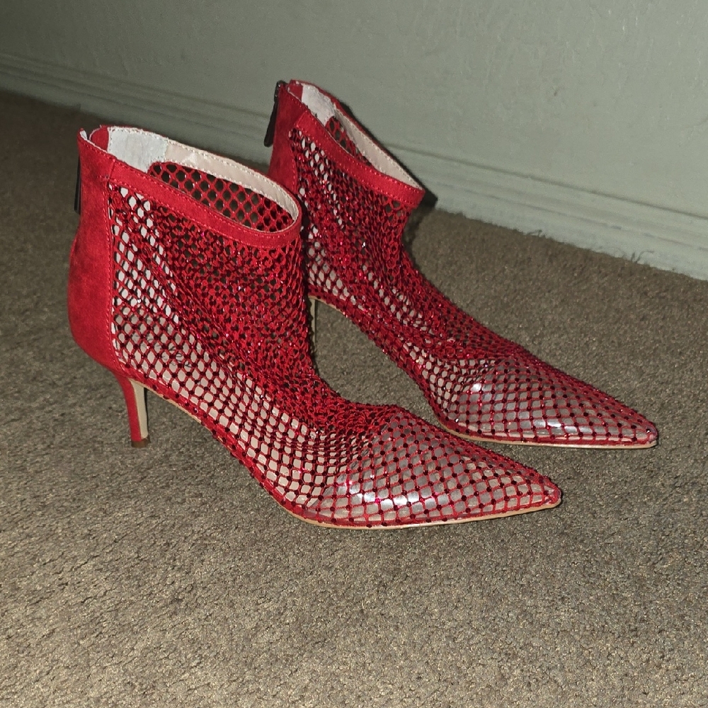 Charles By Charles David Red Mesh Heels